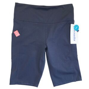 Marika Womens Midnight Blue Tummy Control Bike Shorts XL 11 Inch Inseam MLS0252A